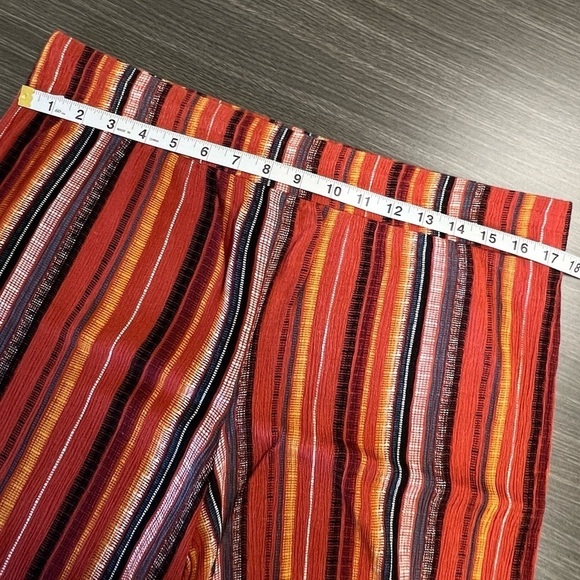 AGB Vertical Striped Flowy Bohemian Pants. Elastic Waistband. - Picture 6 of 11